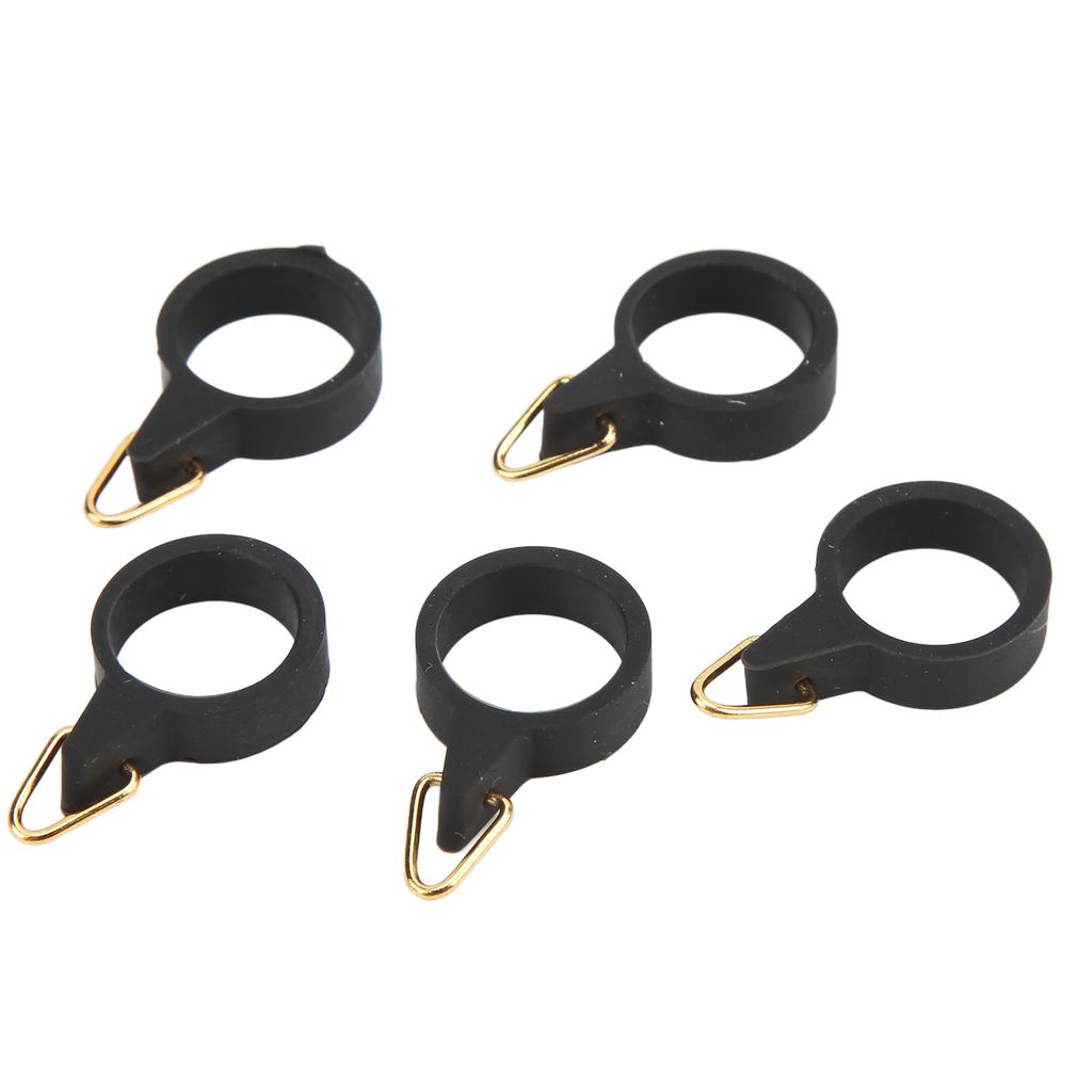 5pcs Fishing Rod Hook Holder Rubber Circle Stainless Steel Fishing Pole Hook Keeper for Bait ToolS