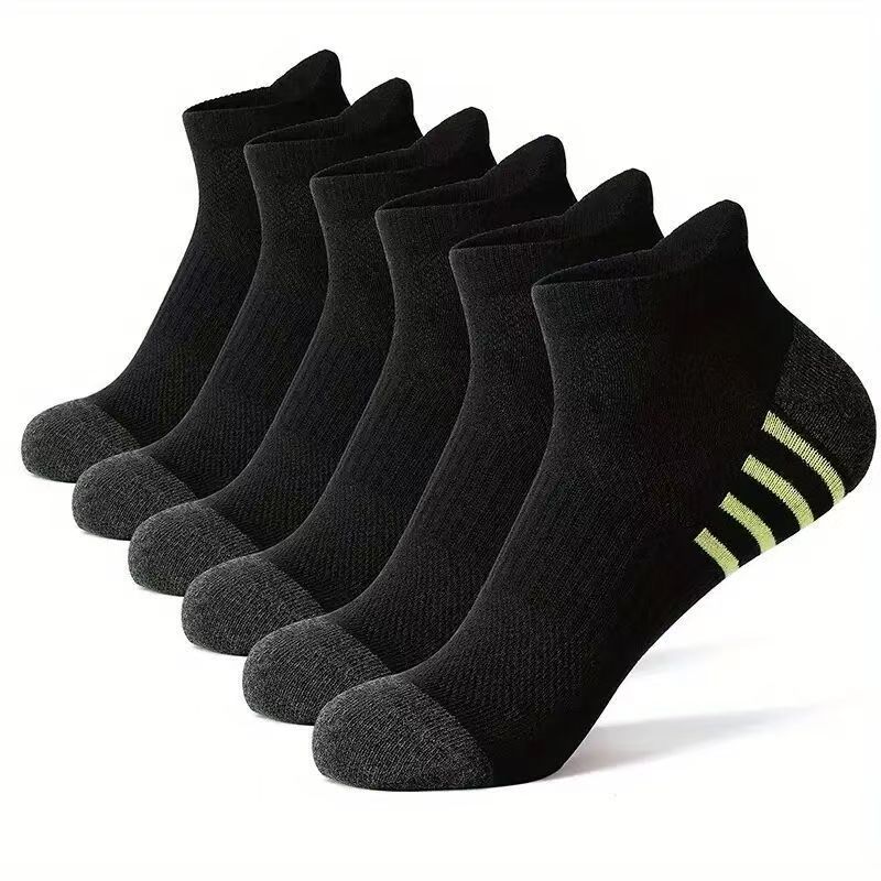 12Pairs Men's plus Size Sports Socks EU39-46 Breathable Comfortable Black White Leisure Outdoor Short Socks for Men