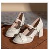 Waterproof Table with Thick Heels High Heels 2025 Spring Mary Jane Shoes Bridesmaid Shoes Comfortable Shallow Mouth Pearl Single Shoes