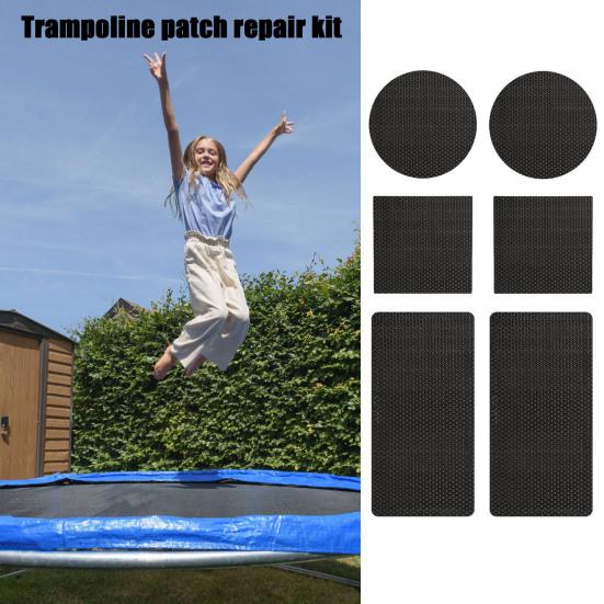 6Pcs/Set Trampoline Patch Repair Kit Self-Adhesive Round Square Rectangular Patches for Repairing Holes Tears In Trampoline Mat