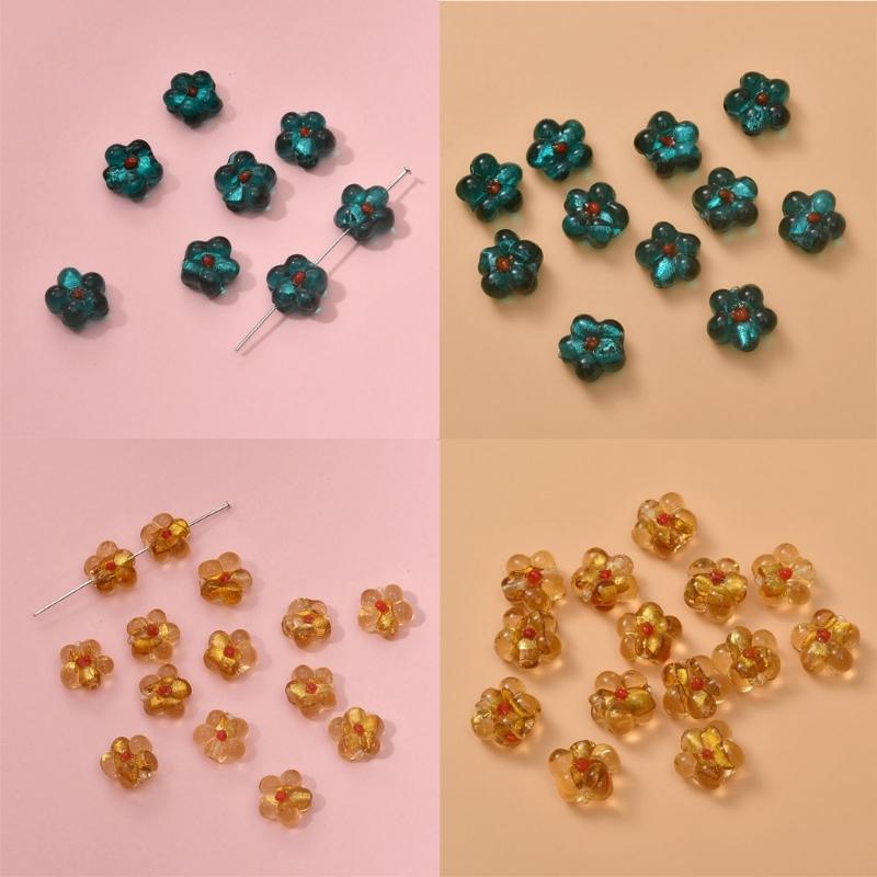 Popular Coloured Glaze Color Flower DIY Accessories Sweet Pendants DIY Handmade Bracelet Necklace Earrings Materials