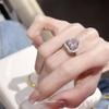 Элегантное розовое кольцо с бриллиантовым сердцем в корейском стиле для женщин - Легкая роскошь, высококлассный дизайн, вдохновлено Xiaohongshu.