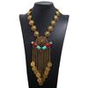 Women Multilayer Retro Coin Long Pendant Necklace With Alloy Chain Waterfall