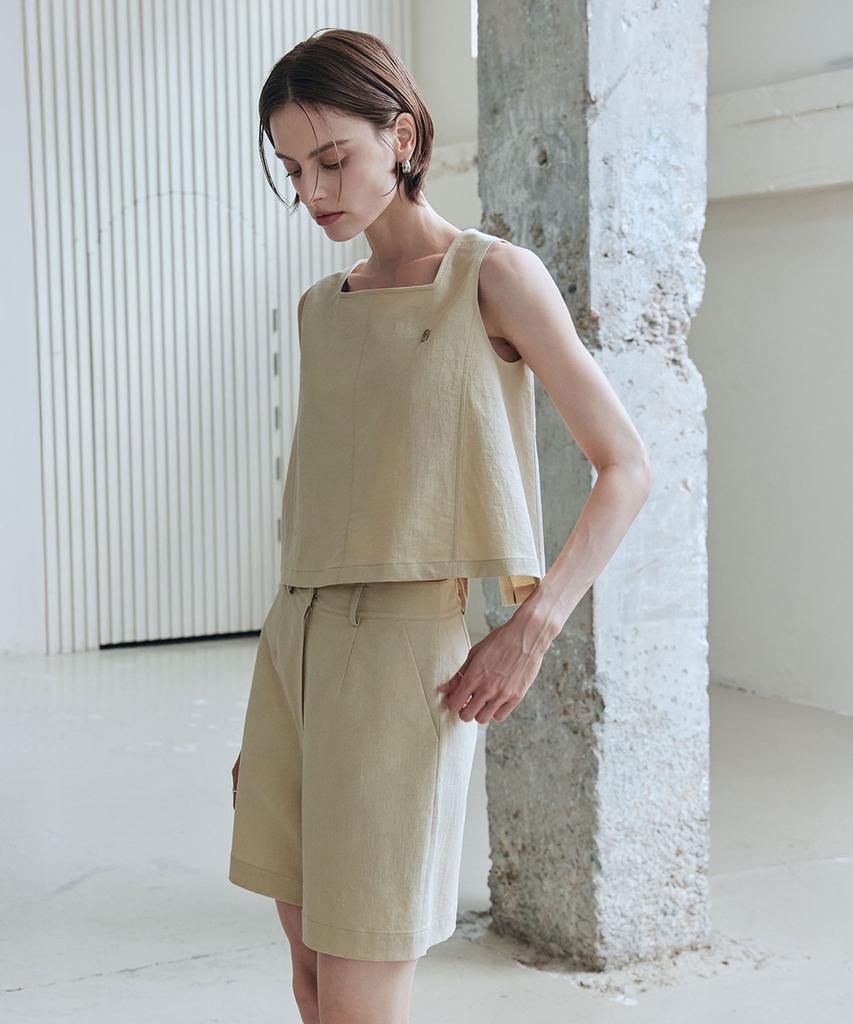 ZEROSTREET Lezero Stitch Cotton Shorts / Beige