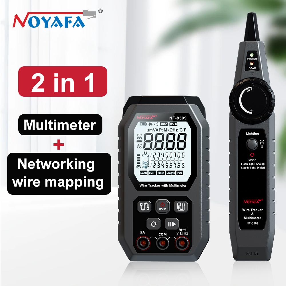 NOYAFA NF-8509 2 In 1 Network Cable Tester Multimeter Line Finder for POE Test NCV AC DC Cat5 Cat6  Voltmeter Ethernet Wire Tracker