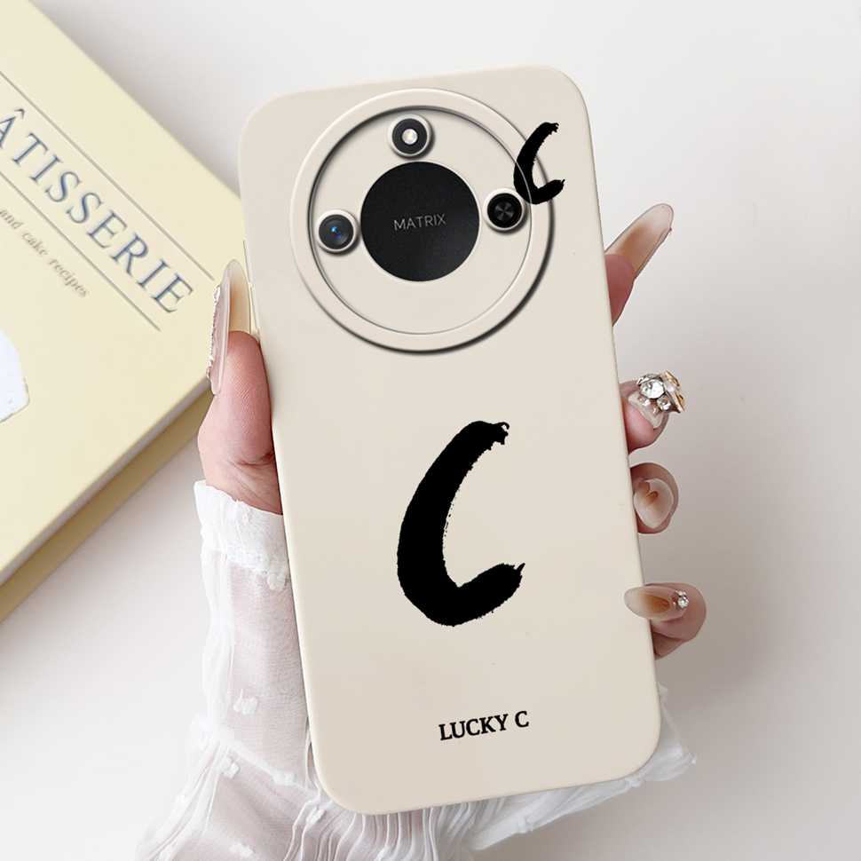 Protective Cases For Huawei Honor X60 5G 6.8"Case Fashion Style Letter A-Z Soft Silicone Cover For Honor x60 X60 BRC-AN00 Bumper