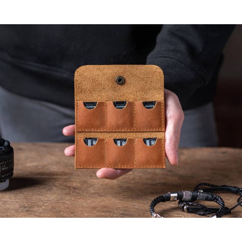 Кожаный чехол для карты памяти SD, держатель для карт, чехол для карт, сумка для хранения, коробка для подарка фотографу