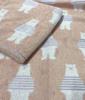 Imabari Set of 2 Bath Towels Pink and Border Bear 1 Towels, [Brand Certified], 60x120cm, Brown, Pattern, Cute, Fluffy, Absorbent, Quick-Drying (1