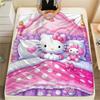 1 шт. Фланелевое одеяло с милым принтом Hello Kitty, Высокое качество, Для всех сезонов, Декор для дома, Тепло и уют, Идеально для рождественских подарков