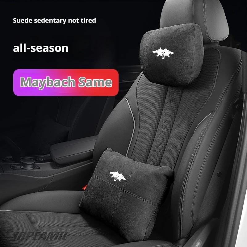 TDMC1 For Tesla Cyberbeast Roadsrer Model 3 Model Y Model S Model X Car Suede Headrest Neck Support Pillow Seat Waist Cushion Pillow