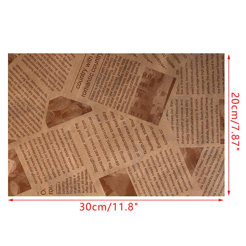 30 листов маслостойкой вощеной бумаги для упаковки хлеба, сэндвичей, бургеров, картофеля фри