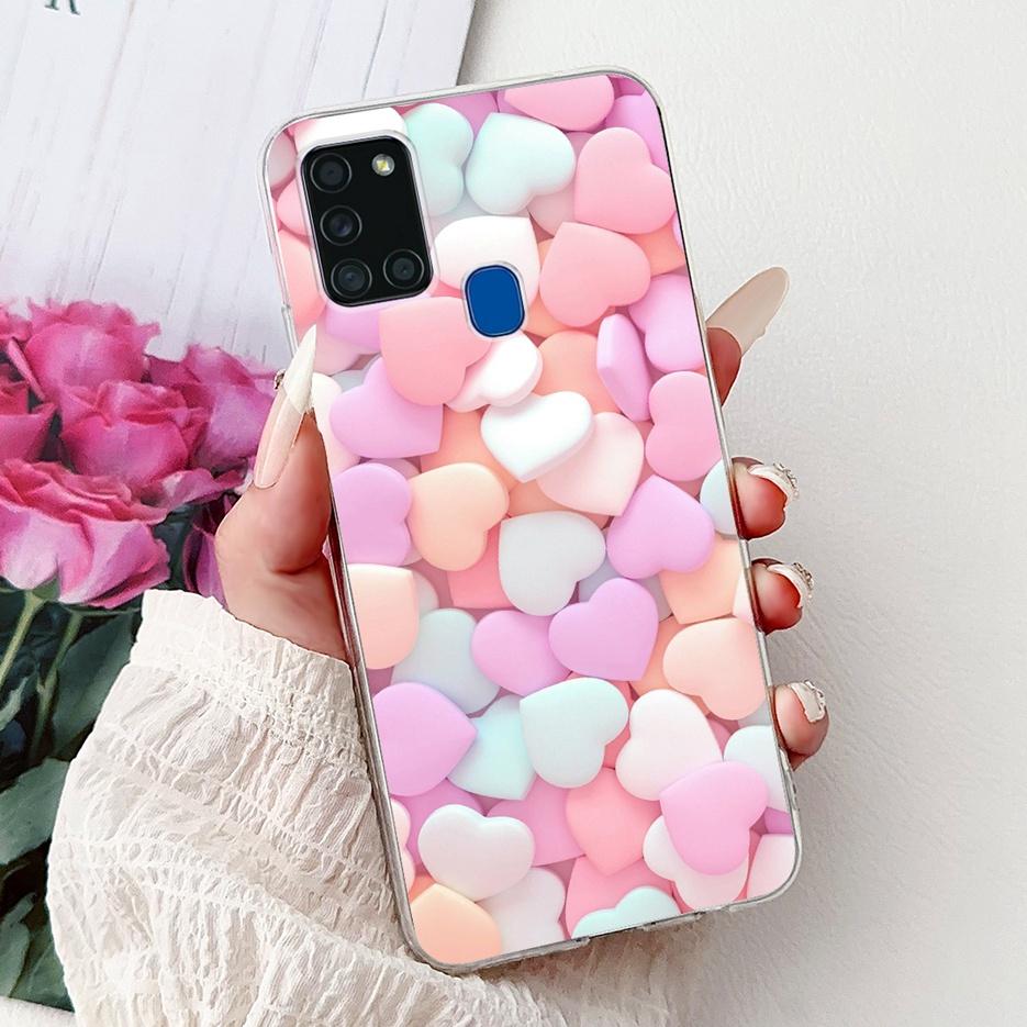 For Samsung Galaxy A21S Case SM-A217F Cute Lucky Koi Painted Cover Soft Slim Phone Case For Samsung A21s A217F Back Cover Bumper