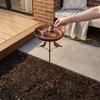 Standing Bowl Iron Bird Bath Feeder 5 Claw Ground Plug Bird Water Drinker  Lawn Backyard