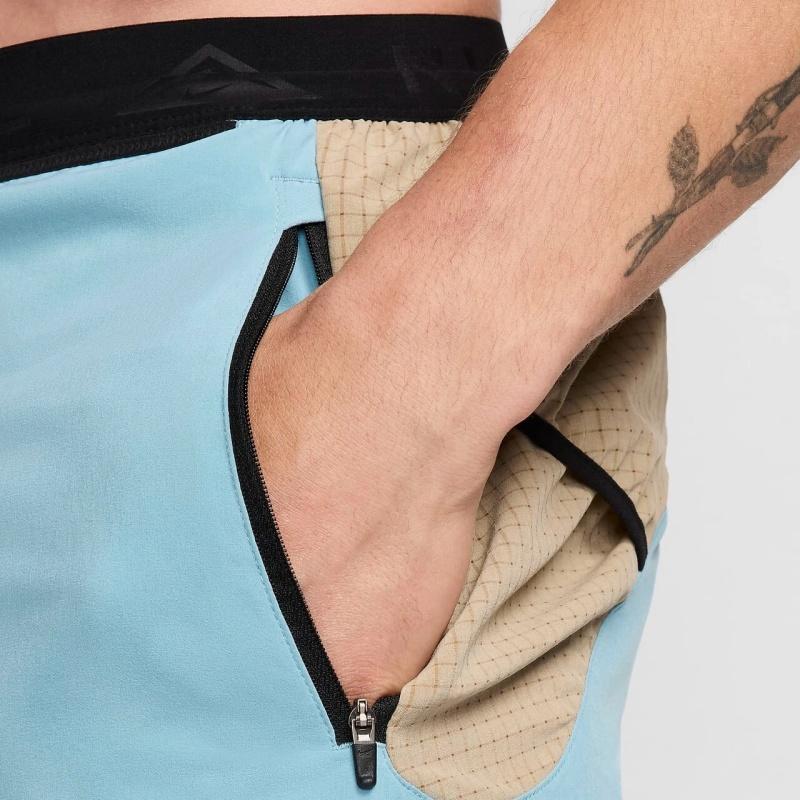 Nike Trail Second Sunrise Dri-FIT Outdoor Повседневные спортивные шорты с эластичной резинкой на талии и логотипом, мужские шорты цвета деним-синий DV9311-464