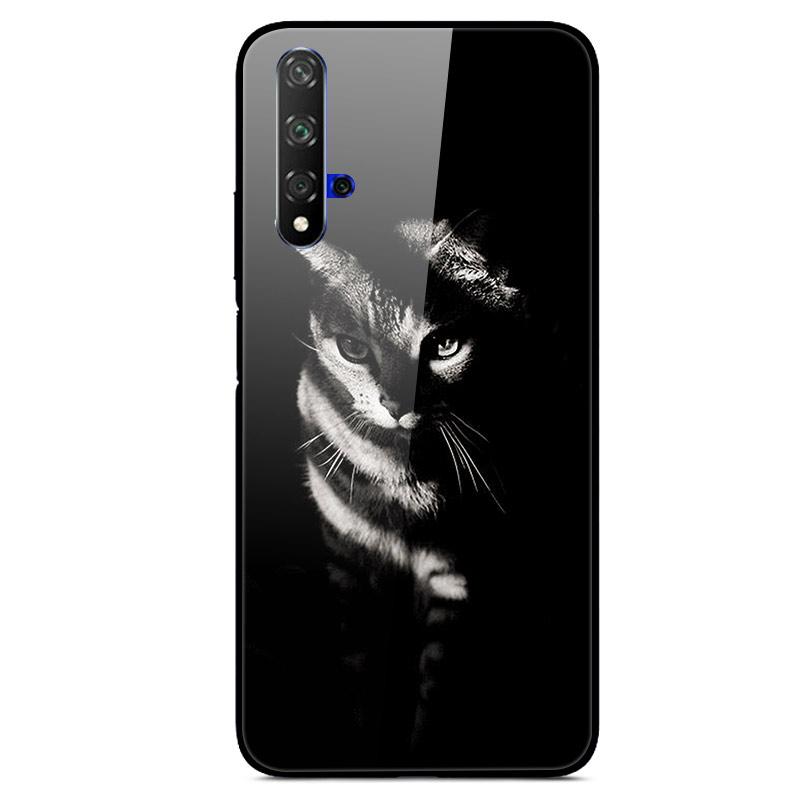 For Huawei Nova 5T Case Tempered Glass Cover 3D Cat Printing Case For Huawei Nova 5T 2019 5 T Phone Case For Huawei Nova5T Cover