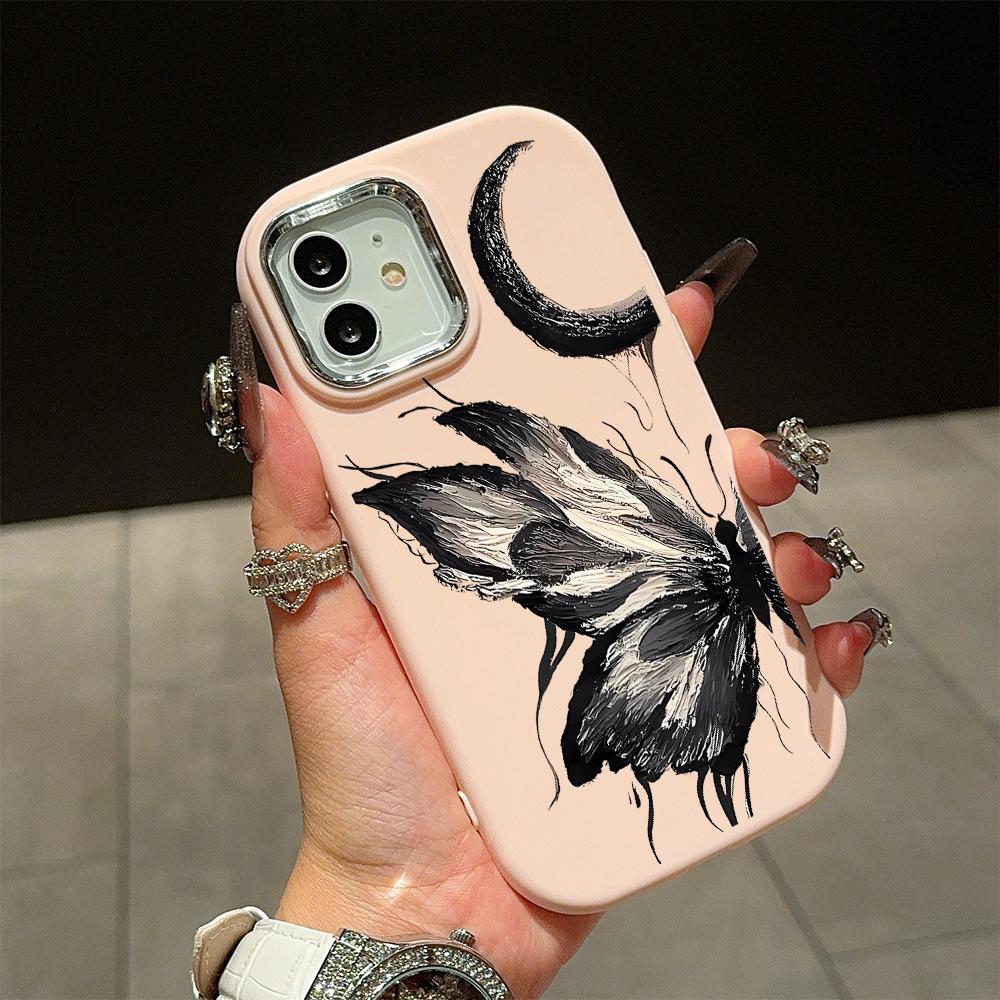 Solid Color Silver Edge Lens Soft Liquid Silicone Shockproof Phone Case for iPhone Samsung Huawei Honor Xiaomi Redmi OPPO Realme Vivo Infinix Tecno