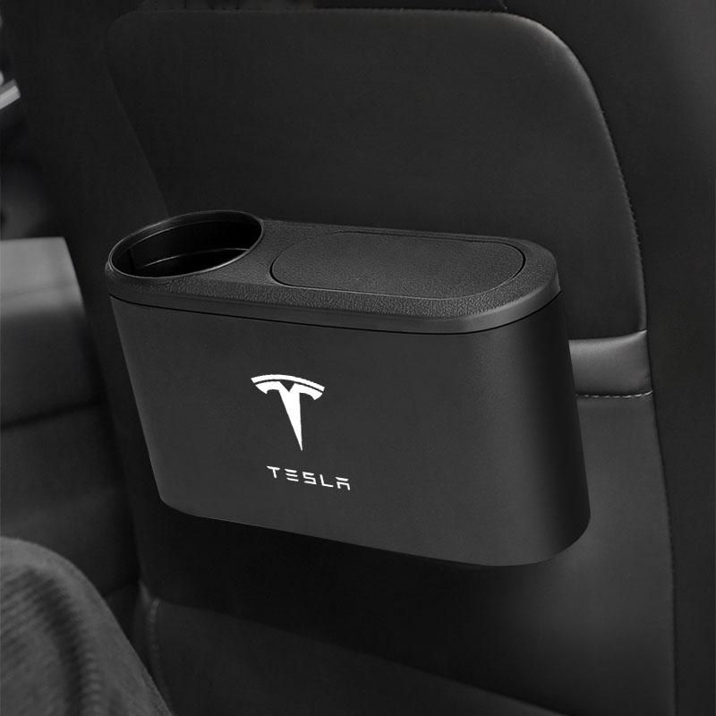 1 шт. Мусорное ведро Автомобильная эмблема Коробка для мусора Контейнер Хранение Автомобильные аксессуары Для Tesla Model S Model X Model Y Cybertruck Model 3 Model Y