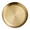 Stainless Steel Plate Golden Metal Round Dinner Dishes Plate Reusable Rustproof Serving Tray for