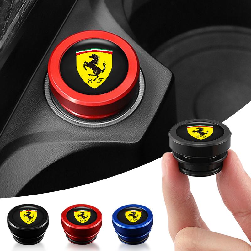 Car Cigarette Lighter Cover Dustproof Decoration Cap For Ferrari Roma F80 296 GTB GTS SF90 Stradale Spider Spyde Accessories MQ6