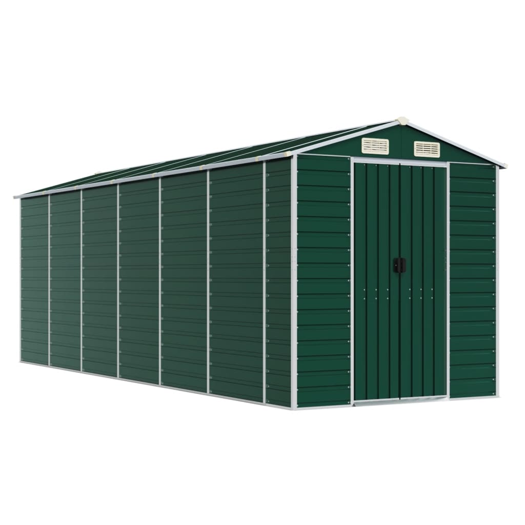 Garden Shed Green 191 x 555 x 198 cm Galvanized Steel