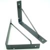 Iron Shelf Brackets, Set of 2, Handcrafted In Japan with a Black Leather Finish, DIY (L)
