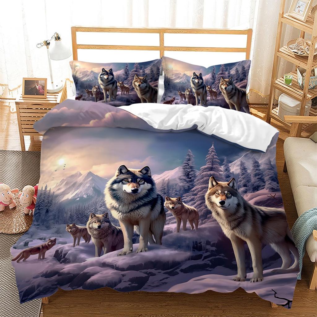 Wildlife Duvet Cover Set For Teens Adults Queen King Size Quilt Covers Lightweight Down 2 Pillowcases 1 Duvet Cover No Comforter