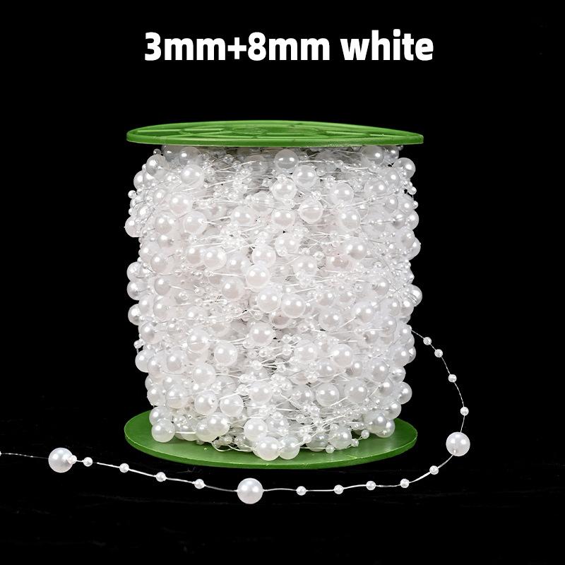 5m Artificial Pearl Beads Chain for Bouquet Gift Packaging Wedding Party Decor DIY Jewelry Craft Clothing Sewing Accessories