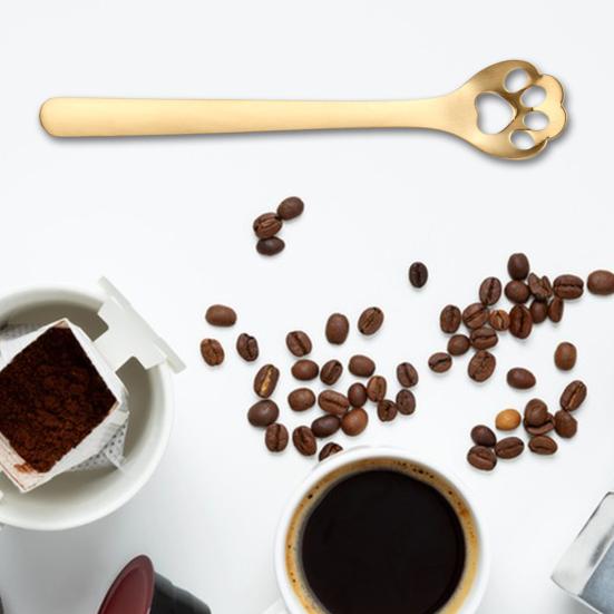 Кофейные ложки с когтями, полая чайная ложка из нержавеющей стали, дизайн в виде кошачьей лапы, безопасная для мытья в посудомоечной машине ложка для чая, кофе, льда