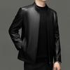 YILITENG Men's Stand-Collar Leather Business Casual Jacket