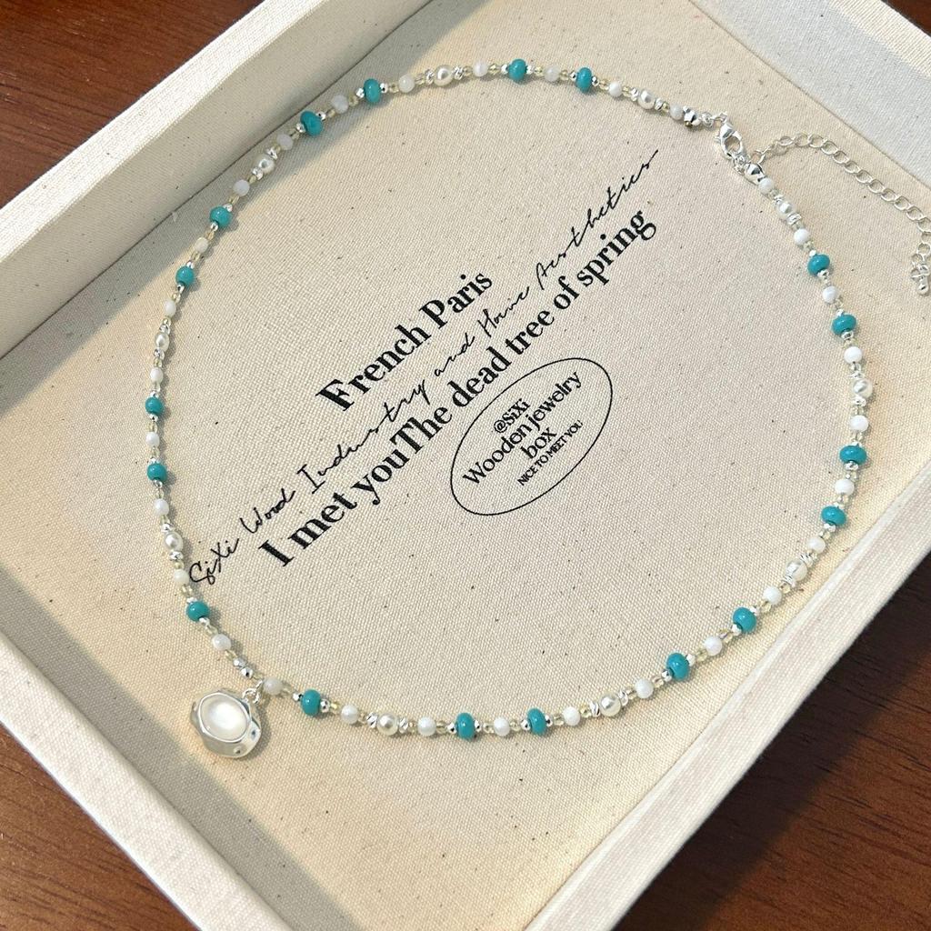 Ожерелье из натурального камня с бусинами для женщин - Роскошный чокер-цепочка на ключицу 2025