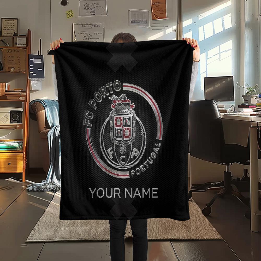 Custom Name Futebol Clube do Porto Flannel Blanket, High quality Comfortable for All Seasons, Home Decor, Warmth and Comfort
