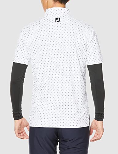 FootJoy Modern Classic Flower Icon Print Short Sleeve Shirt & Base Layer, White/Black, Men's Large, 80440-L
