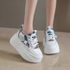 Fashion 8CM High Platform Sneakers Women Casual Leather Sport Shoes New Autumn Vulcanized Skateboard White Shoes Woman Chaussures Femme