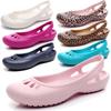 Summer Lightweight Anti Slip Hole Shoes Clog for Women's Flat Bottom Sandals Nurse Outdoor Beach Jelly