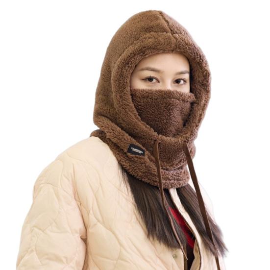 Женская зимняя шапка-балаклава с защитой лица, толстая, теплая, флисовая, ветрозащитная, для езды на велосипеде, регулируемая, полная