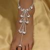 1 шт. Женская модная трендовая геометрическая цепочка на ногу с цирконом, аксессуары, подходит для свидания, вечеринки, фестиваля, подарки