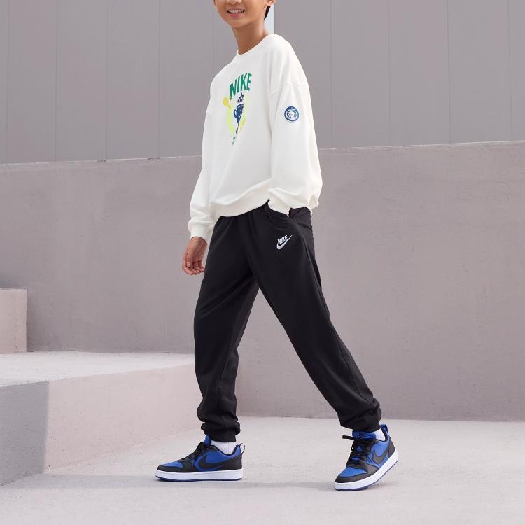 Nike Кроссовки Court Borough Low Recraft GS Game Royal Black Kids сине-белые HM6293-480