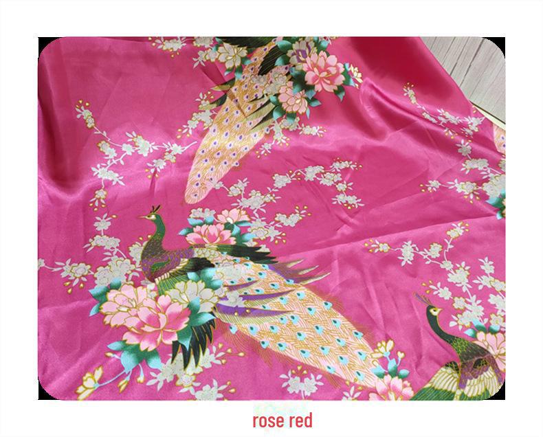 «Ткань ципао с принтом из атласного шелка и лента для головного убора»