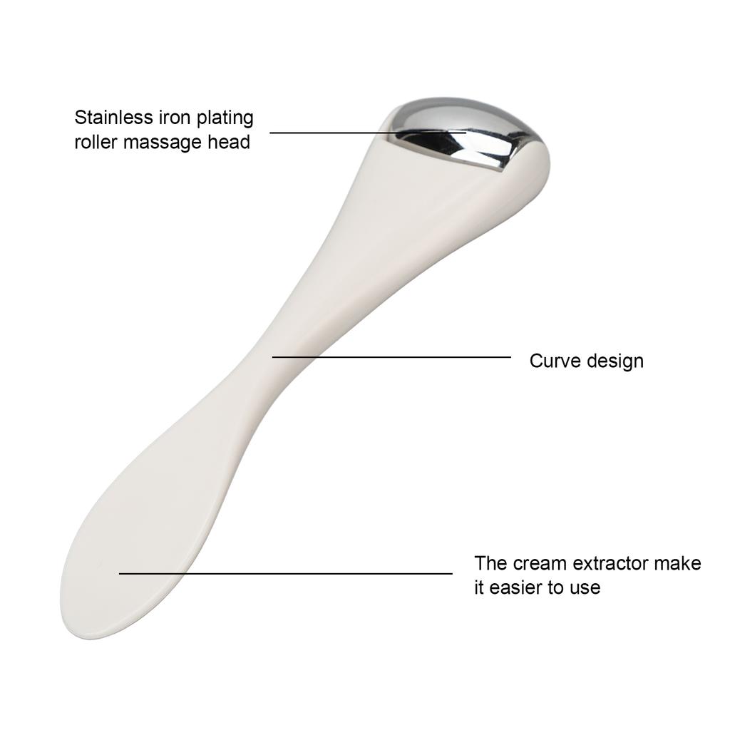 Металлический ролик для лица из нержавеющей стали, белый, мини-роллер для глаз из металла, для снятия отечности и подтяжки кожи