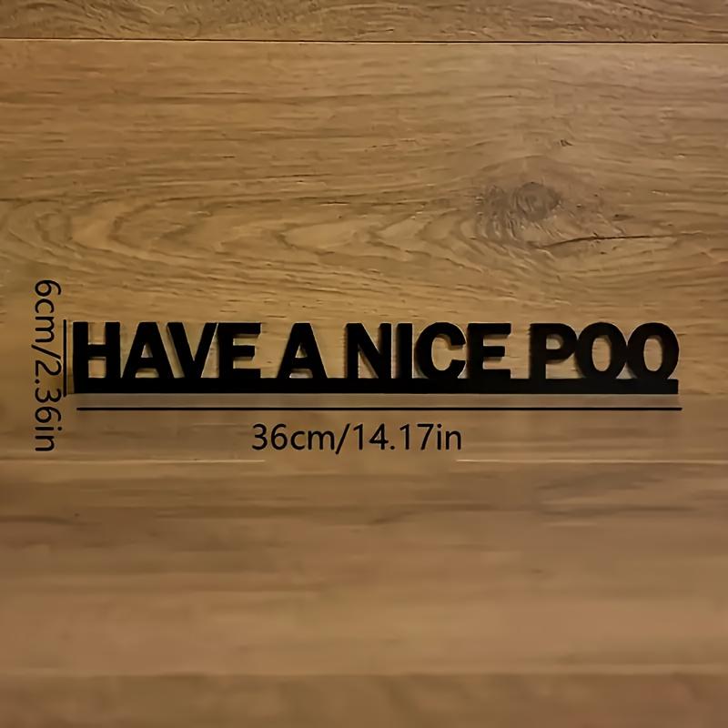 [Humorous Door Sign] 1pc Humorous "Have a Nice Poo" Wooden Door Sign | High-Quality Fake Wood Finish, Easy To Hang, No Battery Needed