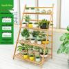 Xianjue 4-Tier Foldable Bamboo Ladder Flower Stand