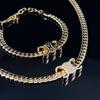 Двусторонняя плетёная змеиная кость necklace Saijia с жемчужным браслетом и бриллиантовым логотипом - Европейский и американский стиль роскоши.