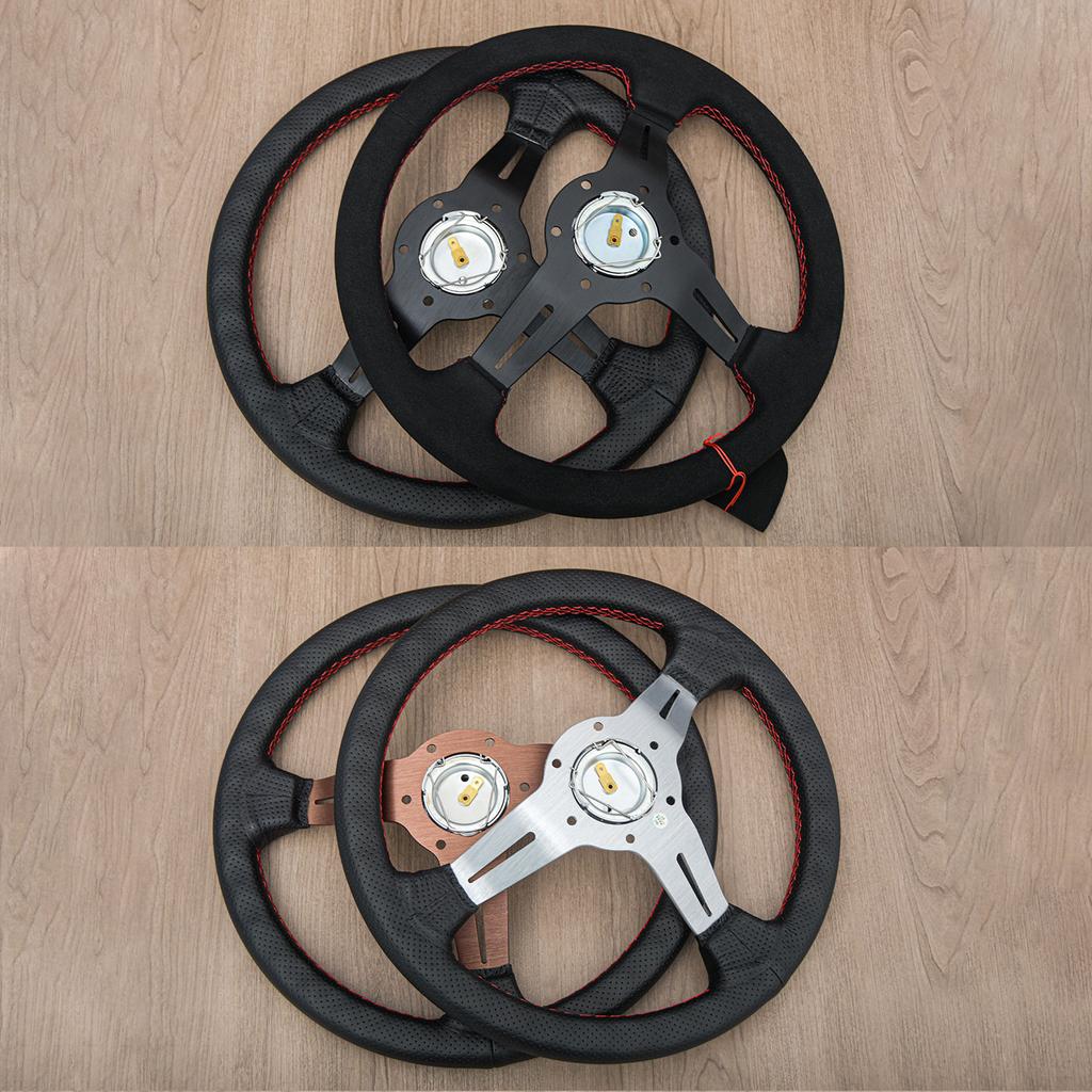 Universal 13inch JDM Rally Racing Steering Wheel Drifting Sport Steering Wheel Red Stitching