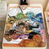 Фланелевое одеяло с принтом персонажей One Piece, Высококачественное, Удобное для всех сезонов, Декор для дома, Тепло и уют, Идеально для рождественских подарков