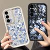 Сине-белые цветы Чехол для Samsung Galaxy A57 A37 A17 A56 A36 A26 A16 5G A55 A35 A15 A54 S21 FE S22 S23 S24 Plus S25 Edge S26 Ultra Чехол