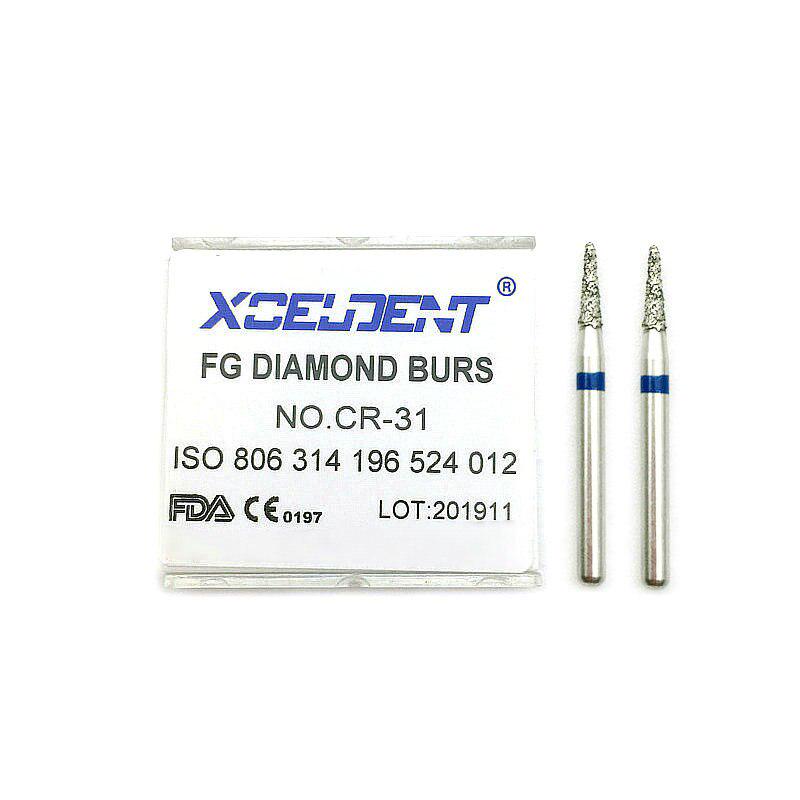 10 шт., стоматологические алмазные боры, стоматологические боры Dia-burs для высокоскоростных наконечников, средний CR-31, стоматологический инструмент
