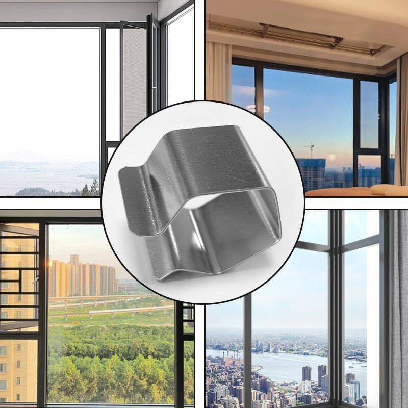 20 pcs Screen Repair Clips, Screen Door taller Clips, Window Screen Clips, Silver Retainer Clips for Garage, Patio, Balcony, and Screen tallation