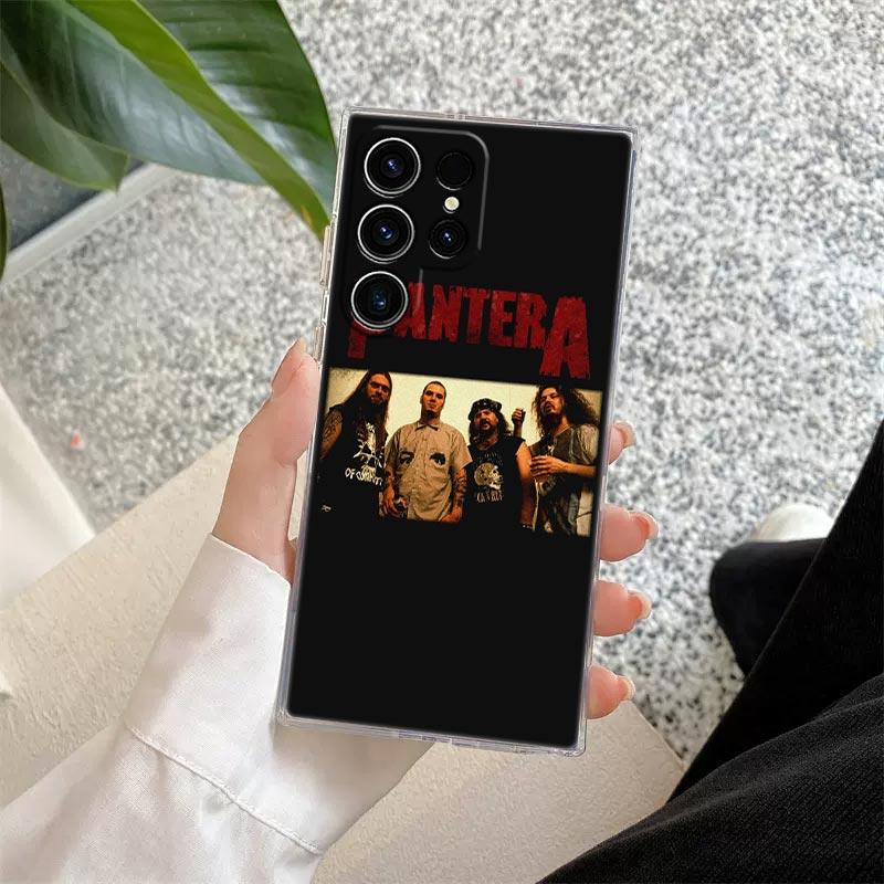 Dimebag Pantera Rock Band Phone Case S25Ultra For Samsung Galaxy S25 S24 S23 S21 Ultra S20 FE S22 Plus A35 A55 Case Clear Cover