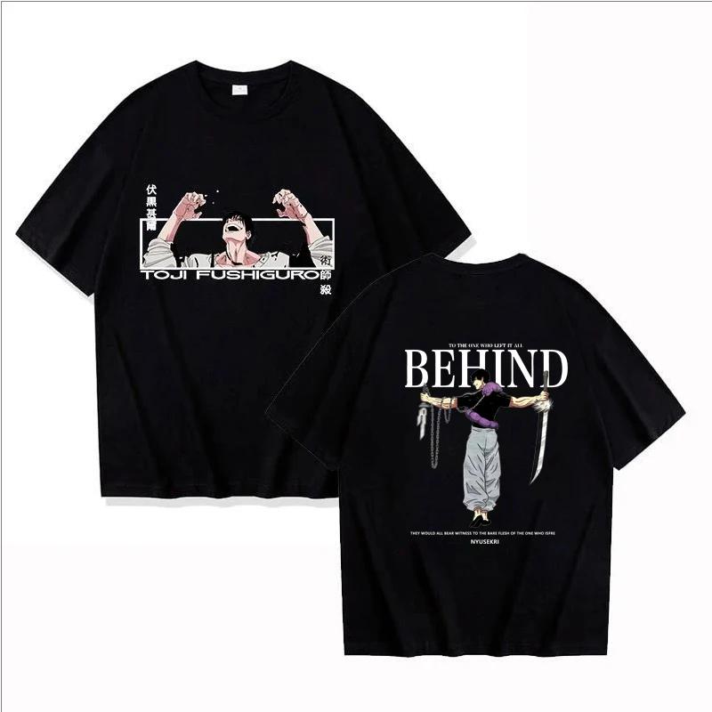 Anime Spell Return Battle Toji Fushiguro Print T-Shirt Men Women Casual Loose Harajuku T Shirt Streetwear Short Sleeve Top Tee