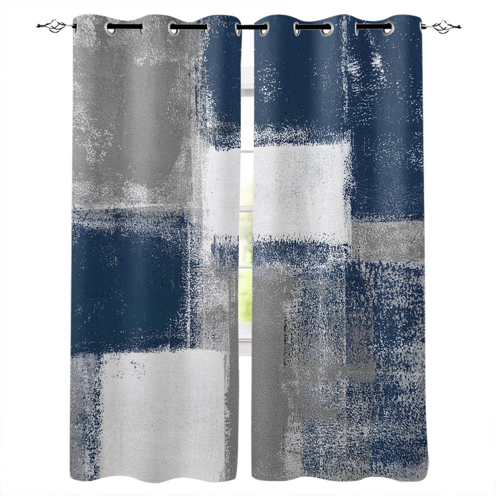 Желто-серые абстрактные художественные текстурированные шторы для спальни, кухни, оконные занавески, занавески для гостиной